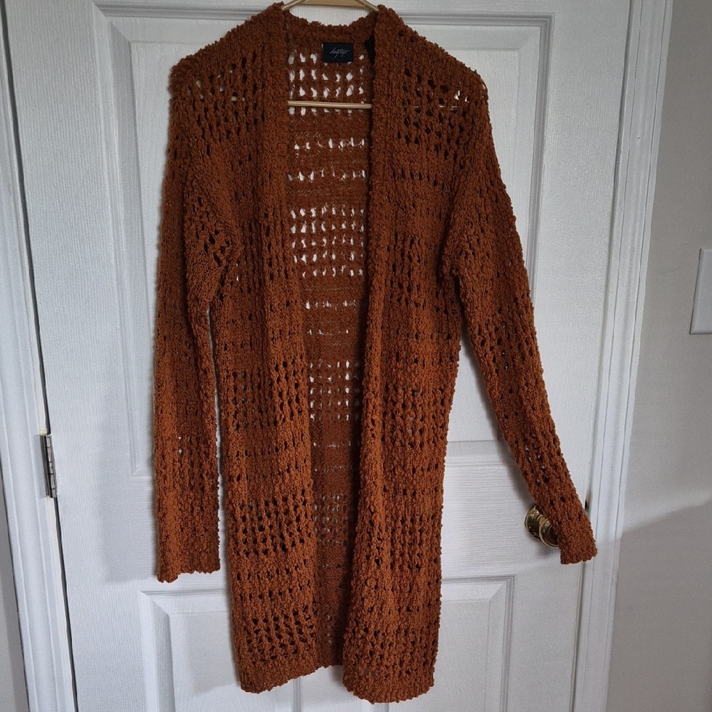 Daytrip Women's Rust Open Knit Cardigan
